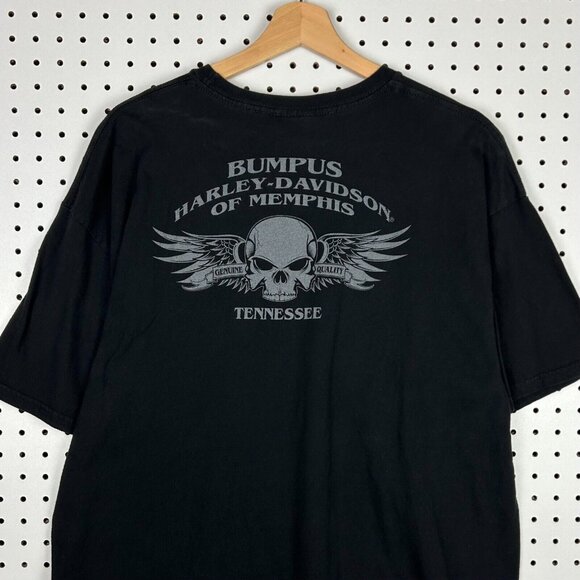 Harley Davidson Motorcycle Biker T Shirt XL Skull Black Gray Bumpus Tennessee TN - Picture 3 of 6